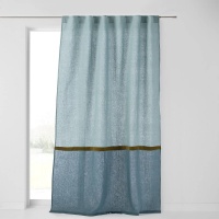 Штора С потайными патами из льна и велюра Onega x Velvet 350 x 135 см синий LA REDOUTE INTERIEURS  фото, kupilegko.ru